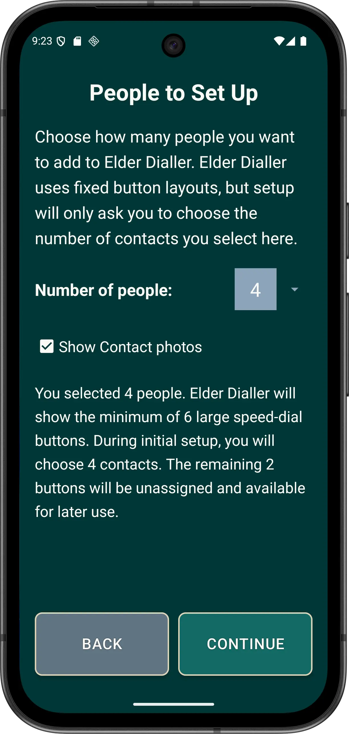 Illustrative Guided Setup screen for choosing how many people to configure.