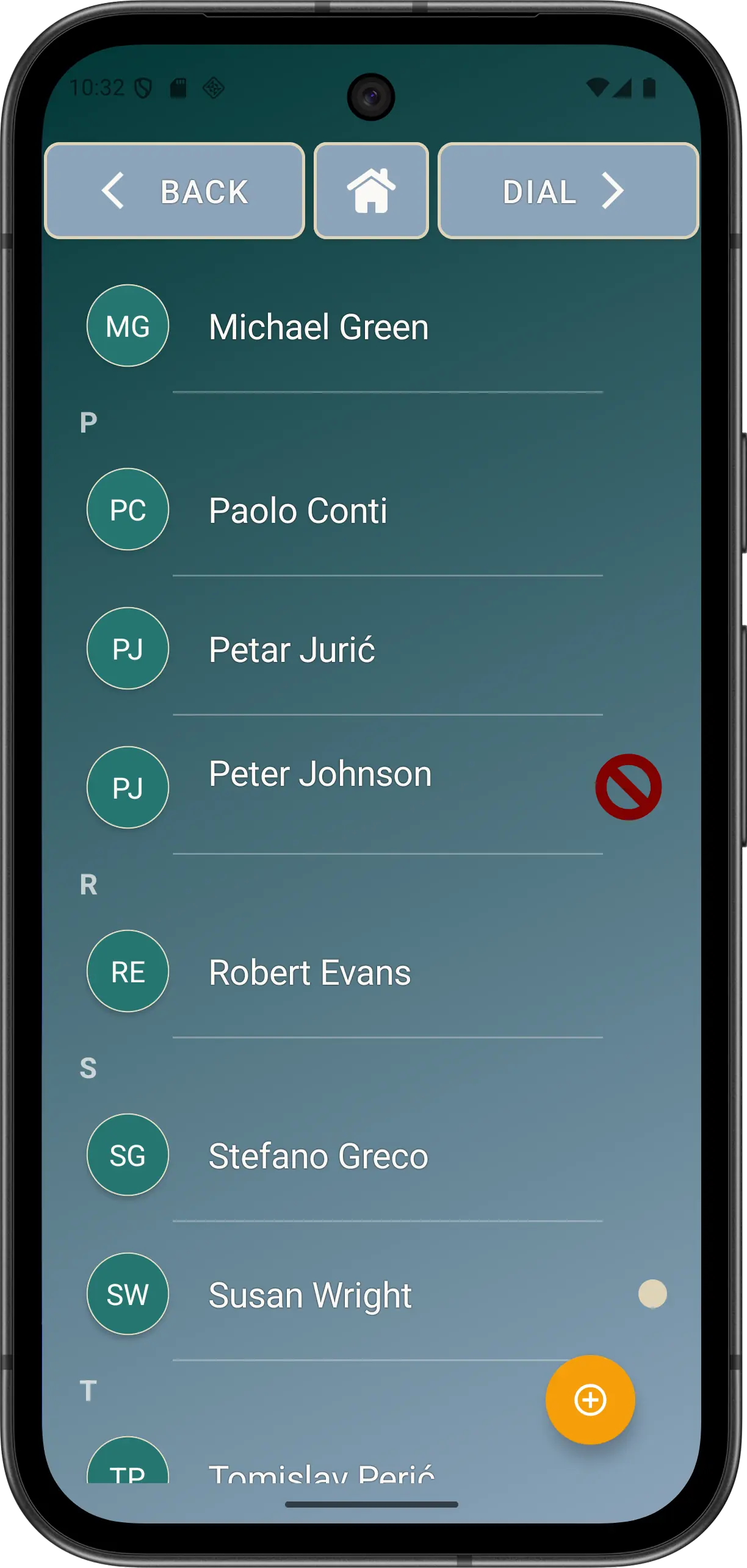 Illustrative Elder Dialler result for a caller rejected by Safe Call Mode.